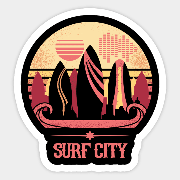 Surf City 2 Sticker by artlahdesigns